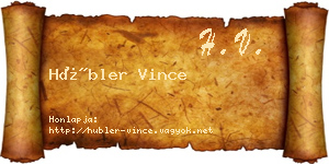Hübler Vince névjegykártya